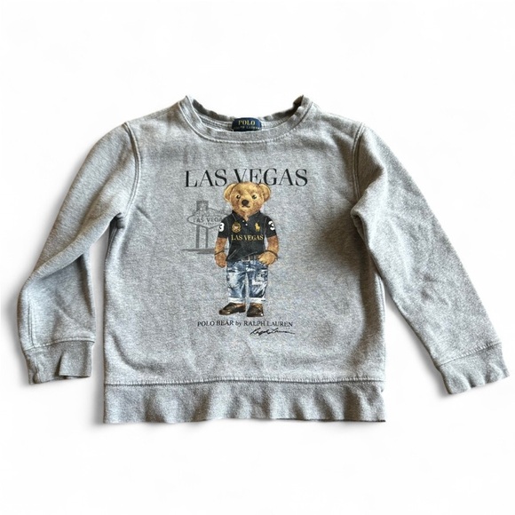 Polo Ralph Lauren Other - Polo by Ralph Lauren Kids Gray Teddy Bear Sweatshirt Las Vegas